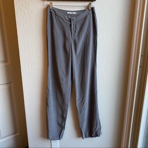 T by Alexander Wang Straight Leg Grey Silk Pants